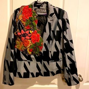 Blazer with handmade appliqués size large (12)